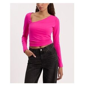 Express Pink Asymmetrical Crop Top